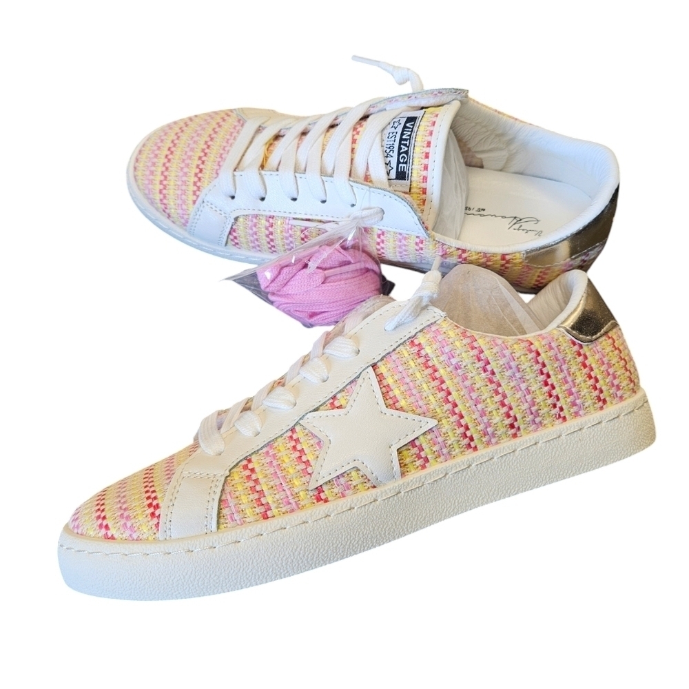 Vintage Havana Carla Light Pink Multi Tweed Slip-On Sneaker Womens NEW
